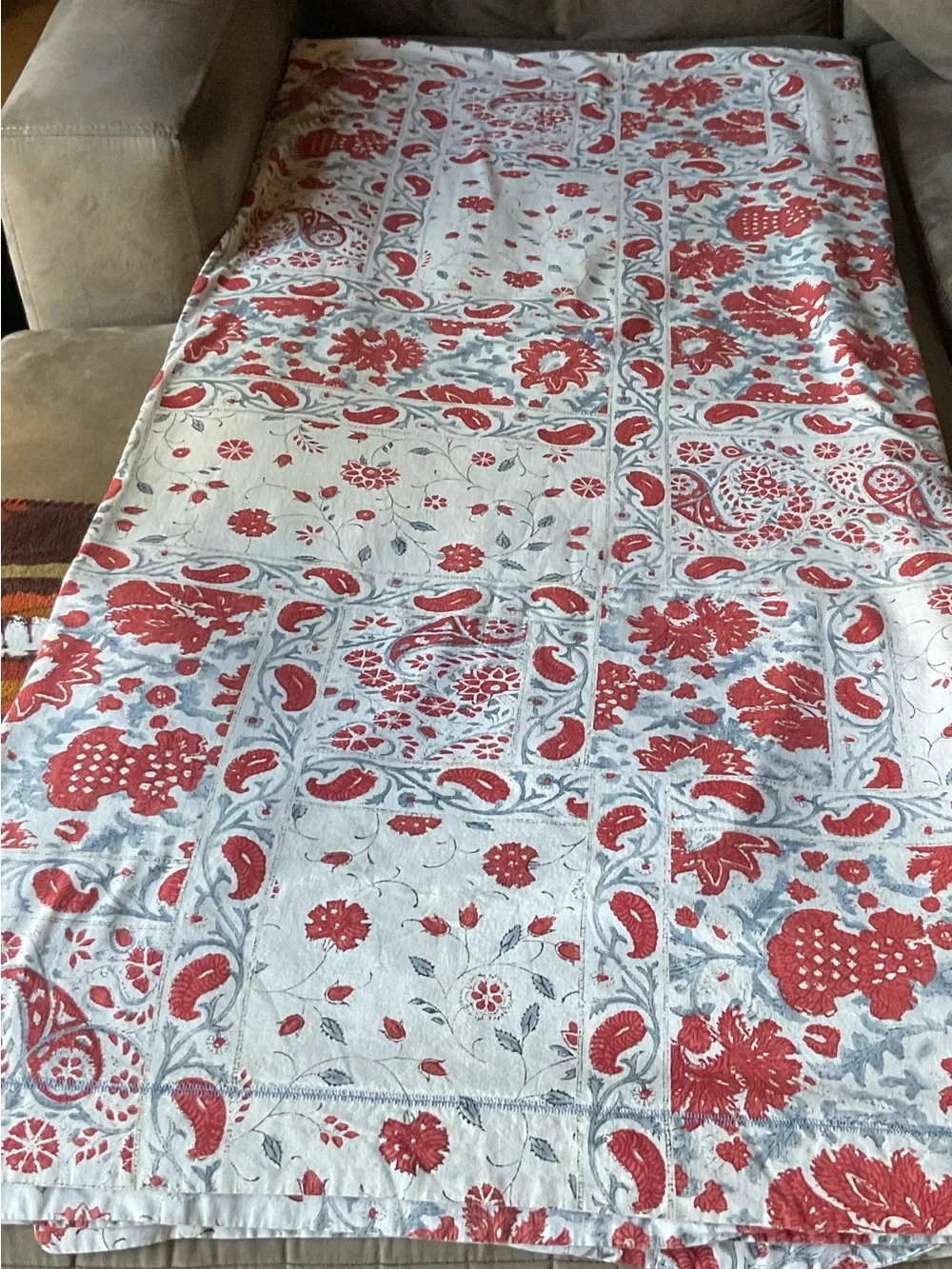 Lauren Ralph Lauren Kelsey Red Cream Bohemian Paisley King Duvet Cover Sets 3PCS